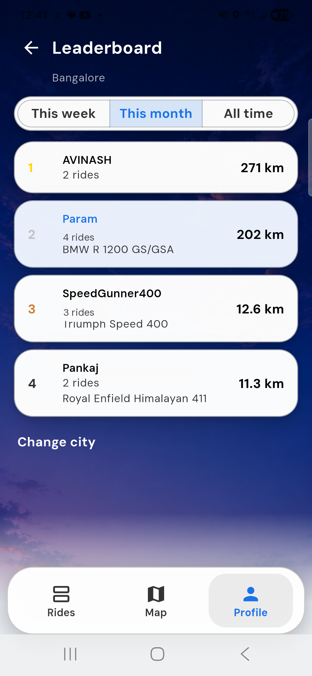 RideClan - Leaderboard